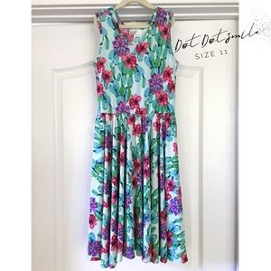 🌸🌵Dot Dot Smile Flowering Cactus Girls Dress🌵🌸